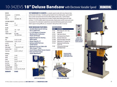 Rikon 18" Bandsaw - 2.5HP Electronic Variable Speed 10-342EVS