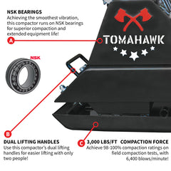 Tomahawk 5.5 HP Honda Vibratory Plate Compactor Tamper TPC80H