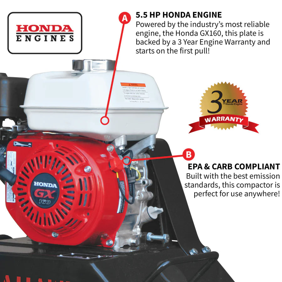 Tomahawk 5.5 HP Honda Vibratory Plate Compactor Tamper TPC80H