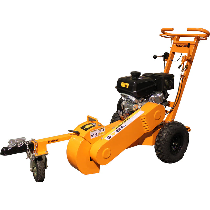 Power King Self Propelled 14HP Stump Grinder w/ Extra Teeth, Tow Bar, & Electric Start PK0803-SP