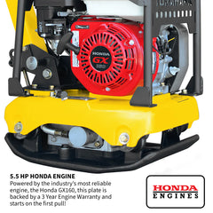 Tomahawk 5.5 HP Honda Reverse Plate Compactor 19x14 Plate TPC100H
