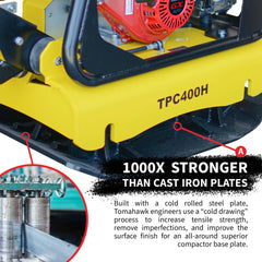 Tomahawk 9HP Reverse Plate Compactor Honda GX270 Electric Start TPC400H