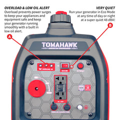 Tomahawk 2000 Watt Inverter Gas Power Portable Generator TG2000i
