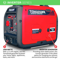 Tomahawk 2000 Watt Inverter Gas Power Portable Generator TG2000i