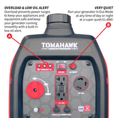 Tomahawk 3300 Watt Inverter Gas Power Portable Generator TG3000i