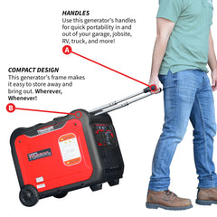 Tomahawk 5500 Watt Inverter Generator Super Quiet Portable Gas Power TG5500i