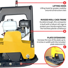 Tomahawk 6.5 HP Honda Reverse Hydraulic Plate Compactor TPC170H